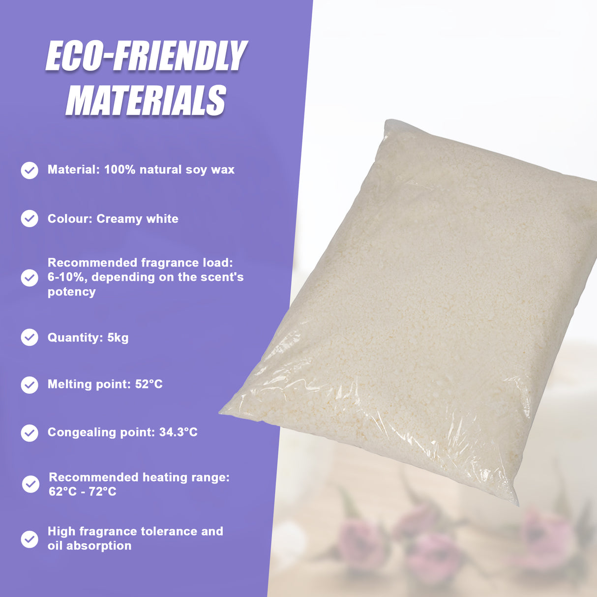 Natural Soy Wax Candle Making Supplies Crafts [ 5kg ]