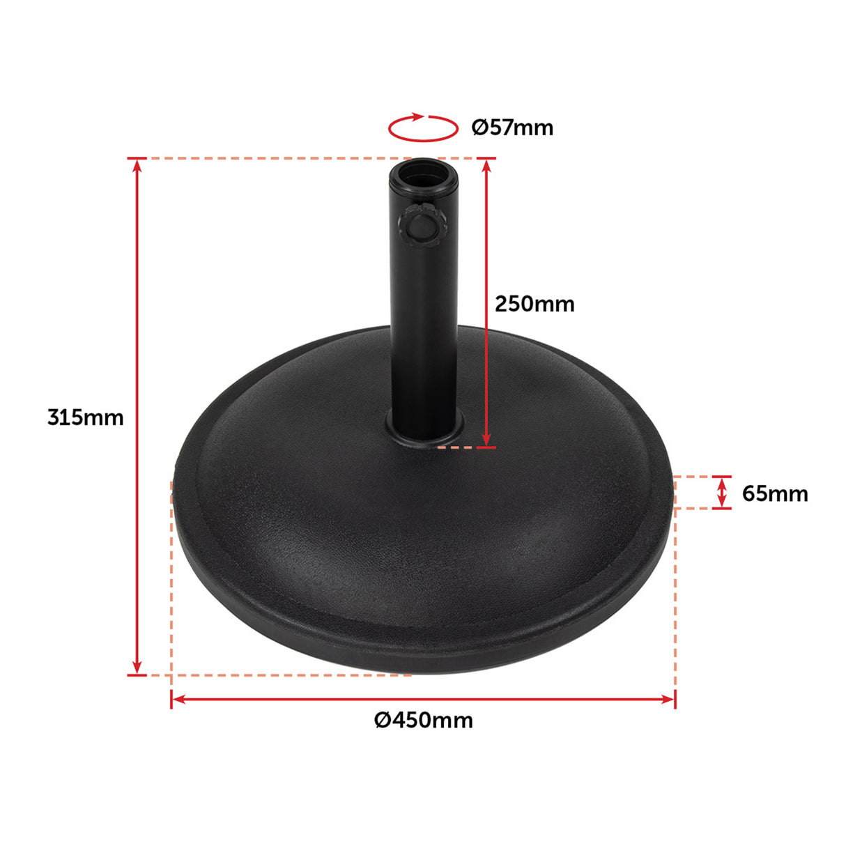 20kg Patio Sun Umbrella Base Durable Parasol Garden Stand Cement Round
