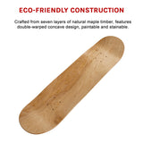 7 Layers Skateboard Deck Natural Wood Maple Double Concave Blank Skate Board DIY - Extra Image