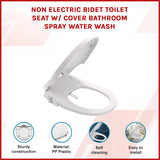 Non Electric Bidet Toilet Seat W/ Cover Bathroom Spray Water Wash