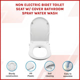Non Electric Bidet Toilet Seat W/ Cover Bathroom Spray Water Wash - Side View