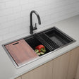 775x406mm Nano Single Bowl Kitchen Sink with Workstation Accessories