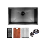 775x406mm Nano Single Bowl Kitchen Sink with Workstation Accessories