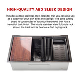 775x406mm Nano Single Bowl Kitchen Sink with Workstation Accessories - Extra Image