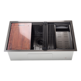 775x406mm Nano Single Bowl Kitchen Sink with Workstation Accessories