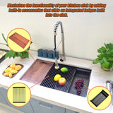 775x406mm Nano Single Bowl Kitchen Sink with Workstation Accessories