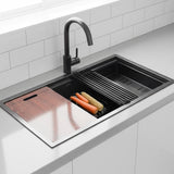 775x406mm Nano Single Bowl Kitchen Sink with Workstation Accessories
