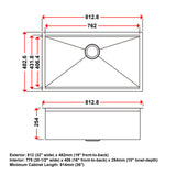 BRIENZ 32-inch Nano Workstation Ledge Undermount 16 Gauge Stainless Steel Kitchen Sink Single Bowl - Extra Image