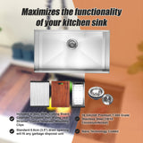 BRIENZ 32-inch Nano Workstation Ledge Undermount 16 Gauge Stainless Steel Kitchen Sink Single Bowl - Extra Image