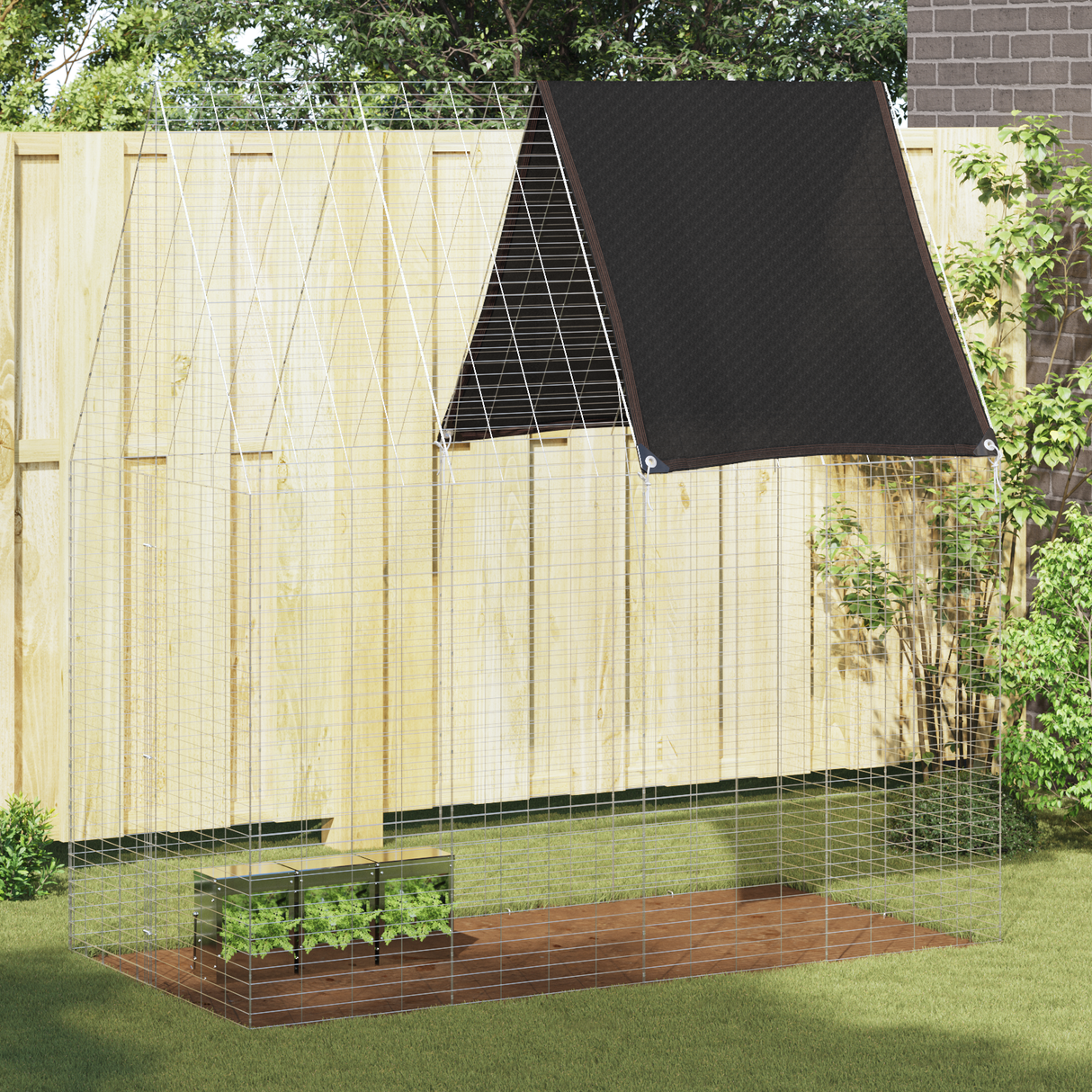 Rabbit Cage Silver 200 x 100 x 210 cm Galvanised Steel