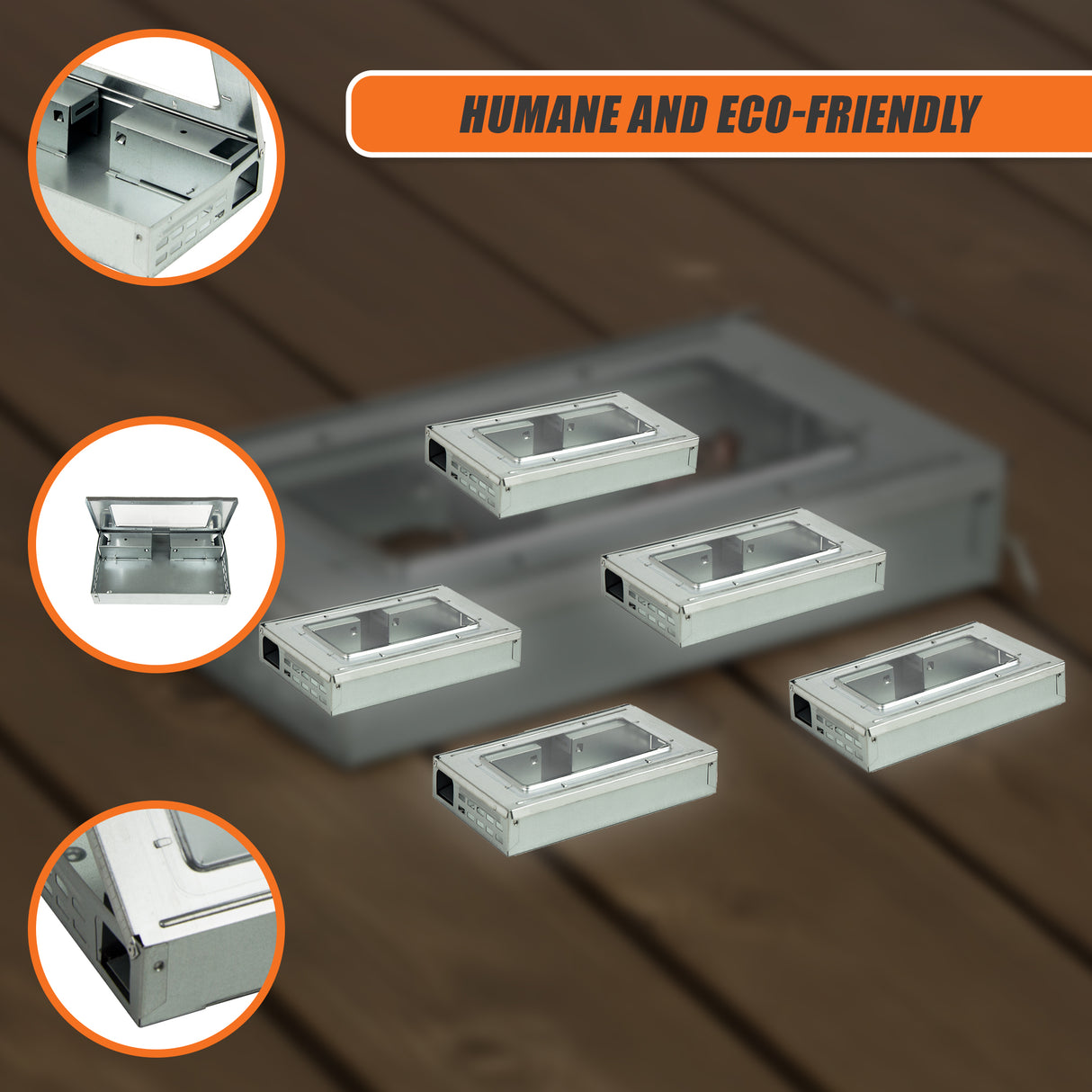 5x Humane Reusable Mice Trap Safe Live Catch Metal Mouse Catcher
