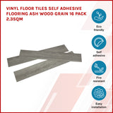 Vinyl Floor Tiles Self Adhesive Flooring Ash Wood Grain 16 Pack 2.3SQM - Side View