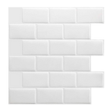 Tiles 3D Peel and Stick Wall Tile Subway White (30 x 30cm x 10 sheets) - Front View