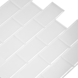 Tiles 3D Peel and Stick Wall Tile Subway White (30 x 30cm x 10 sheets) - Top-Down View