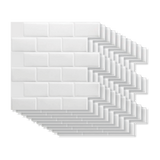 Tiles 3D Peel and Stick Wall Tile Subway White (30 x 30cm x 10 sheets) - Close-Up Angle