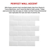 Tiles 3D Peel and Stick Wall Tile Subway White (30 x 30cm x 10 sheets) - Extra Image
