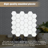 Tiles 3D Peel and Stick Wall Tile Hexagon White (30cm x 30cm x 10 sheets) - Top-Down View