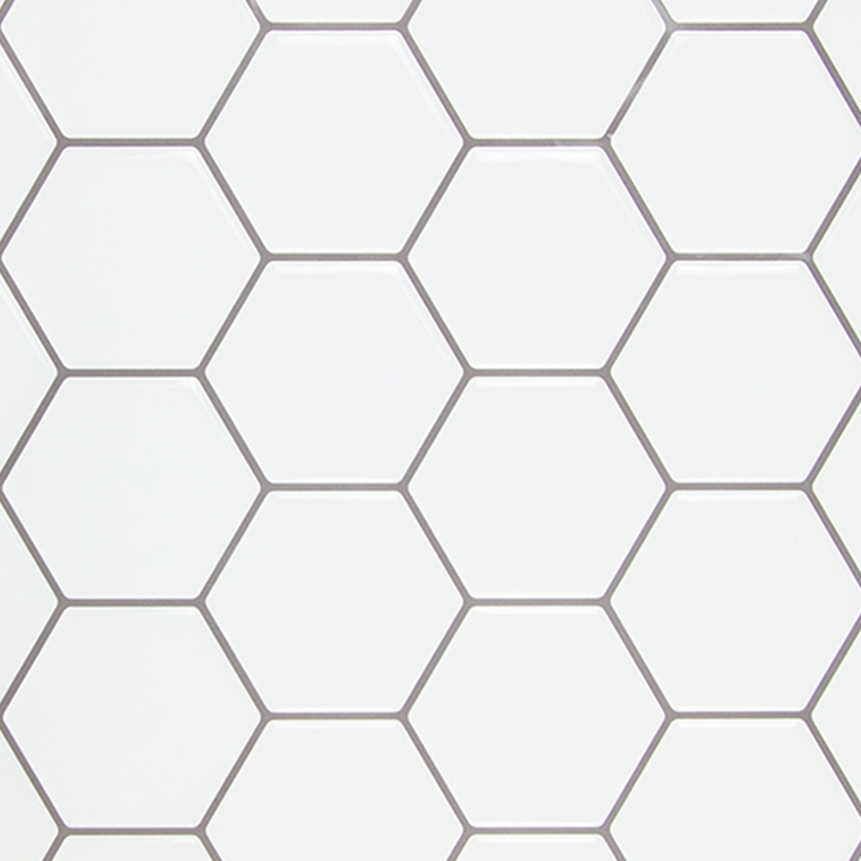 Tiles 3D Peel and Stick Wall Tile Hexagon White (30cm x 30cm x 10 sheets)