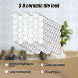 Tiles 3D Peel and Stick Wall Tile Hexagon White (30cm x 30cm x 10 sheets) - Extra Image