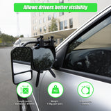 2x Towing Mirrors Pair Clip on Multi Fit Clamp On Towing Caravan 4X4 Trailer - Close-Up Angle