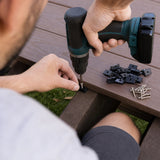 100 Composite Decking Hidden Fixing Fasteners Plastic T Clips & Screws - Rear View