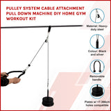 Pulley System Cable Attachment Pull Down Machine DIY Home Gym Workout Kit - Front View