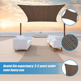 Rectangle Sun Shade Sail Fabric Garden Patio Pool Awning Canopy Cover Coffee - Rear View