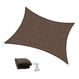 Rectangle Sun Shade Sail Fabric Garden Patio Pool Awning Canopy Cover Coffee - Extra Image