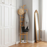 Clothes Coat Rack Garment Stand Shelf Wooden Tree Hanger Bag Hat Hook Holder