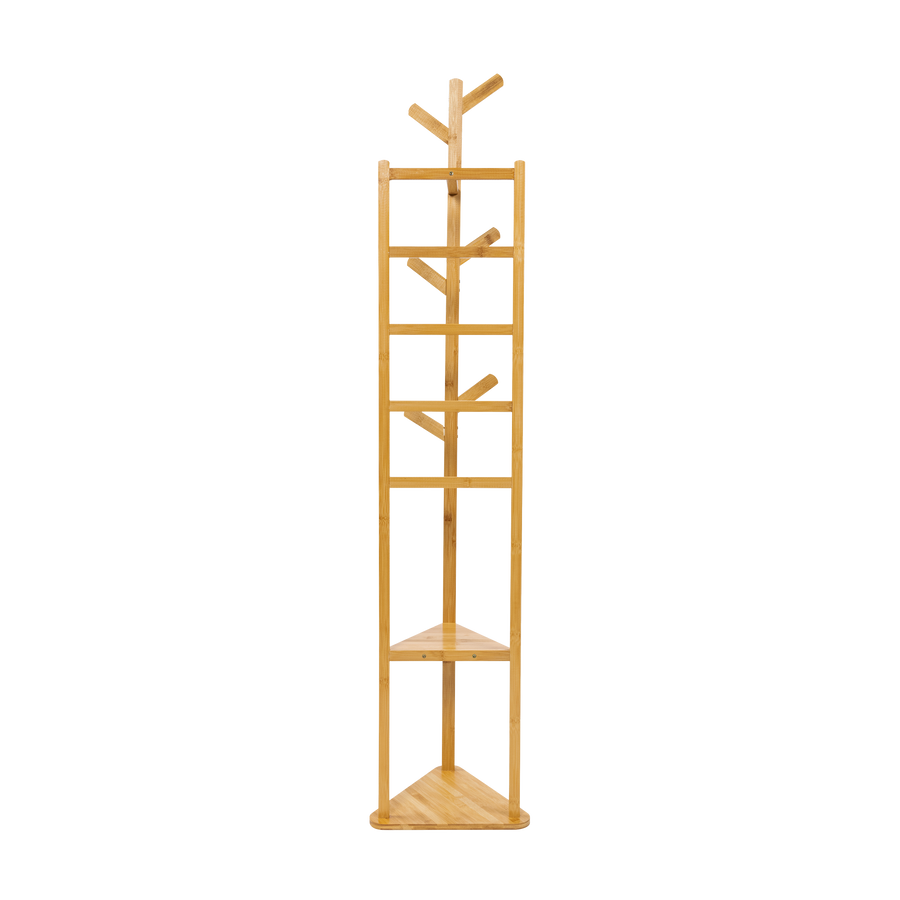 Clothes Coat Rack Garment Stand Shelf Wooden Tree Hanger Bag Hat Hook Holder