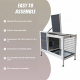 Rabbit Bunny Cage Hutch Pet Cages Enclosure - Close-Up Angle