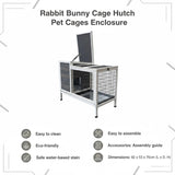 Rabbit Bunny Cage Hutch Pet Cages Enclosure - Low Angle