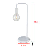 Modern Table lamp Desk Light Base Bedside Bedroom White - Close-Up Angle