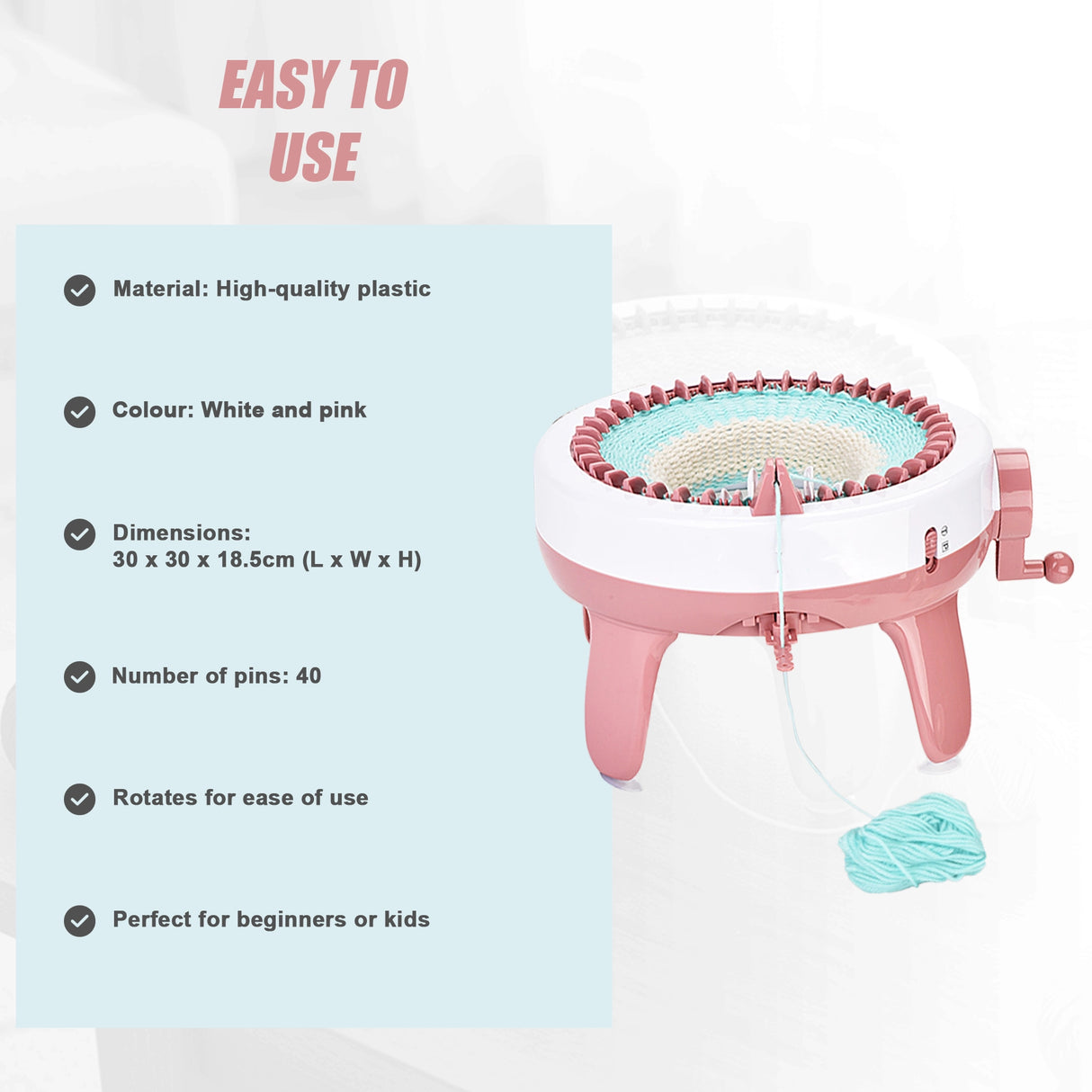 DIY Knitting Machine Smart Weaving Knit Rotating Kids Toy Scarf Sock Hat Gift