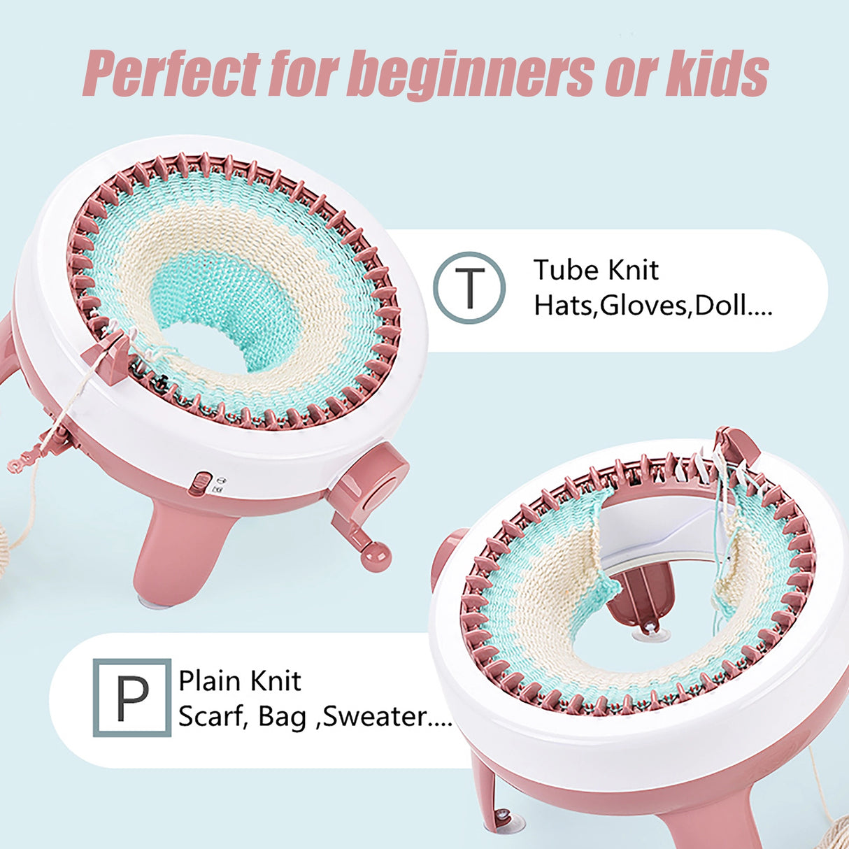 DIY Knitting Machine Smart Weaving Knit Rotating Kids Toy Scarf Sock Hat Gift