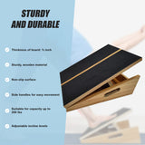 Wooden Slant Exercise Board With Adjustable Incline And Non-Slip Surface - Top-Down View