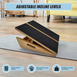 Wooden Slant Exercise Board With Adjustable Incline And Non-Slip Surface - Low Angle