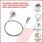 Billboard Hanger Indicator Light Suspension Hook Cable 30kg Load Capacity 8 Pack