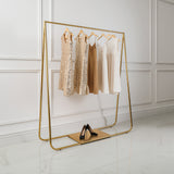Gold Clothing Retail Shop Commercial Garment Display Rack - Front View