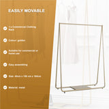 Gold Clothing Retail Shop Commercial Garment Display Rack - Top-Down View