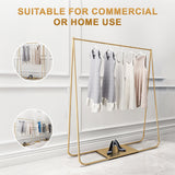 Gold Clothing Retail Shop Commercial Garment Display Rack - Rear View