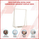 Gold Clothing Retail Shop Commercial Garment Display Rack - Close-Up Angle