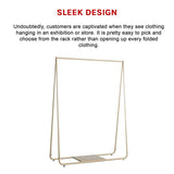 Gold Clothing Retail Shop Commercial Garment Display Rack - Low Angle