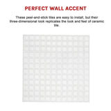 Tiles 3D Peel and Stick Wall Tile Stereoscopic Crystal White 10 Sheets - Extra Image