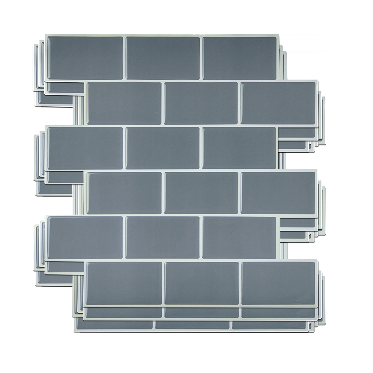 Tiles 3D Peel and Stick Wall Tile Dark Grey 10 Sheets