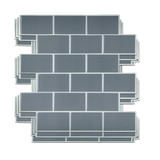 Tiles 3D Peel and Stick Wall Tile Dark Grey 10 Sheets - 45-Degree Angle