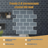 Tiles 3D Peel and Stick Wall Tile Dark Grey 10 Sheets
