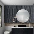 Tiles 3D Peel and Stick Wall Tile Hexagonal Mosaic Black 10 Sheets