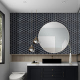 Tiles 3D Peel and Stick Wall Tile Hexagonal Mosaic Black 10 Sheets