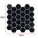 Tiles 3D Peel and Stick Wall Tile Hexagonal Mosaic Black 10 Sheets - Low Angle